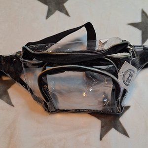 NWT - Moda West Clear Fanny Pack Rainbow Zipper Concerts Events Pride Rave